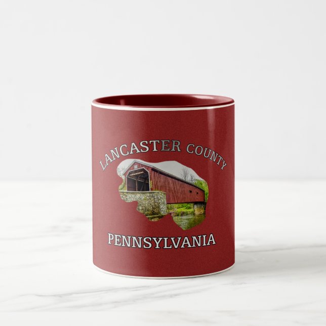 Caneca De Café Em Dois Tons Lancaster County Pensilvânia - Souvenir Mug (Centro)