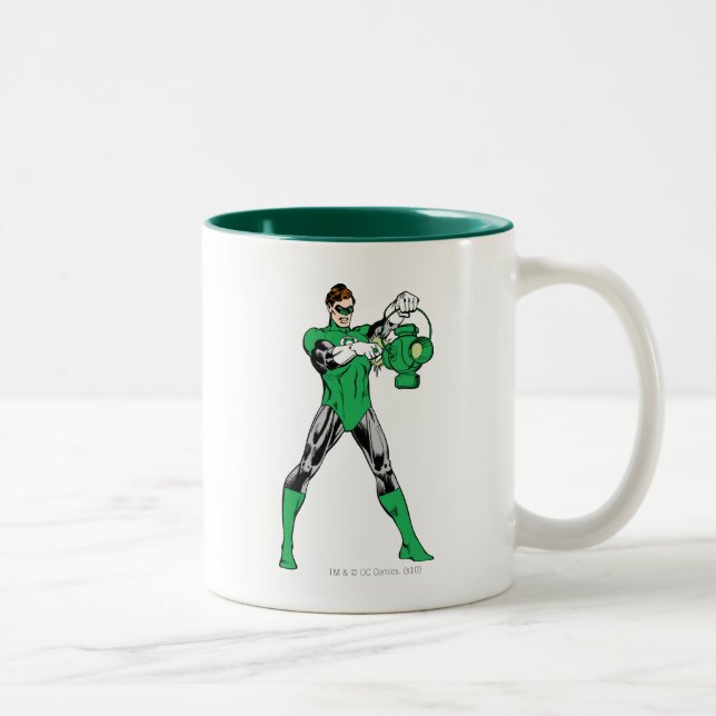 Caneca De Café Em Dois Tons Lanterna Verde com Lanterna (Direita)