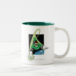 Caneca De Café Em Dois Tons Lanterna Verde e Terra
