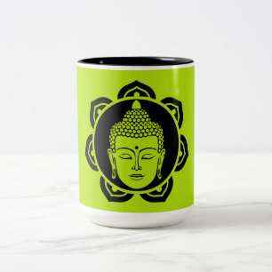 Caneca De Café Em Dois Tons Lar de Buda e Vivendo