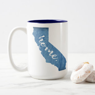 Caneca De Café Em Dois Tons Lar de Grão de Madeira da Califórnia