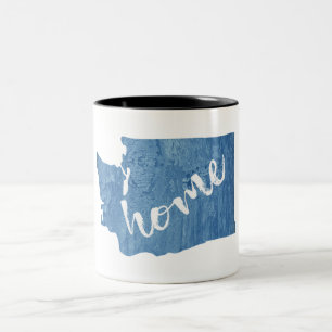 Caneca De Café Em Dois Tons Lar de Grão de Madeira do Estado de Washington