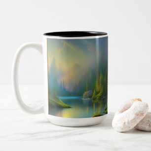 Caneca De Café Em Dois Tons Lar Doce Lar na floresta