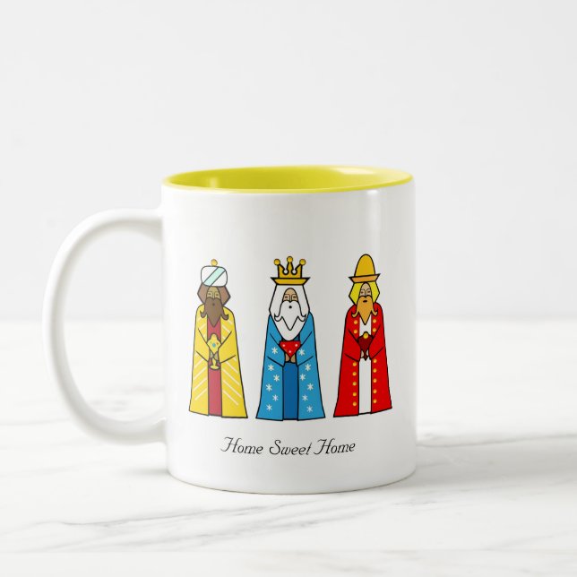 Caneca De Café Em Dois Tons Lar Doce Lar & Três Sábios (Esquerda)