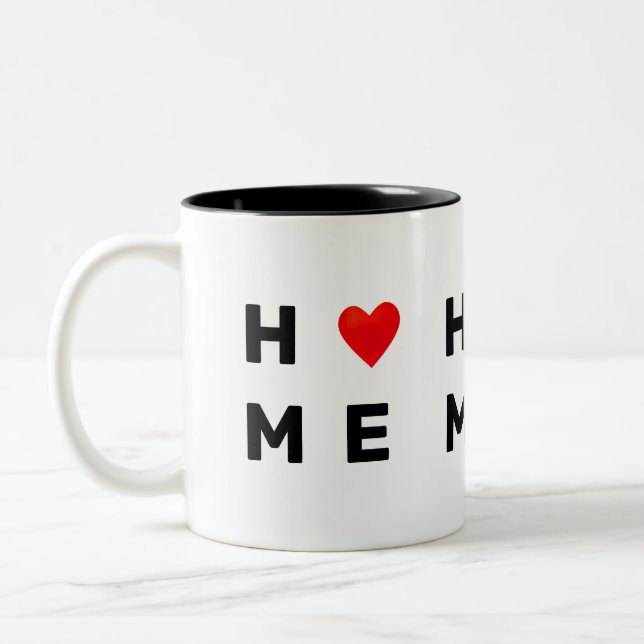 Caneca De Café Em Dois Tons Lar Moderno & Coração (Esquerda)