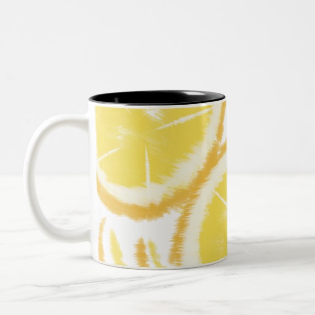 Caneca De Café Em Dois Tons Laranja Abstrato Pop Tie Dye (Esquerda)