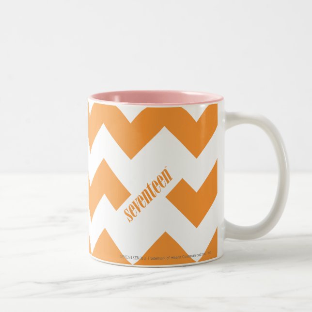 Caneca De Café Em Dois Tons Laranja do ziguezague (Direita)