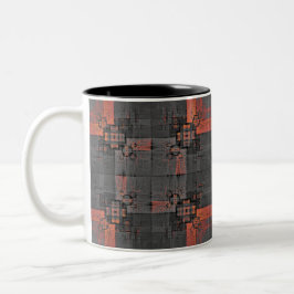 Caneca De Café Em Dois Tons Laranja e Cinza Cruzando Mug