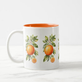 Caneca De Café Em Dois Tons Laranja Laranja Elegante Brilhante