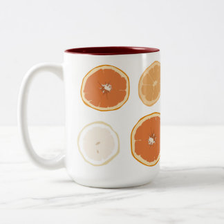Caneca De Café Em Dois Tons Laranja Limão Citrus Mug