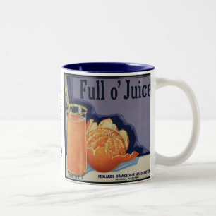Caneca De Café Em Dois Tons Laranjas completas do suco de O