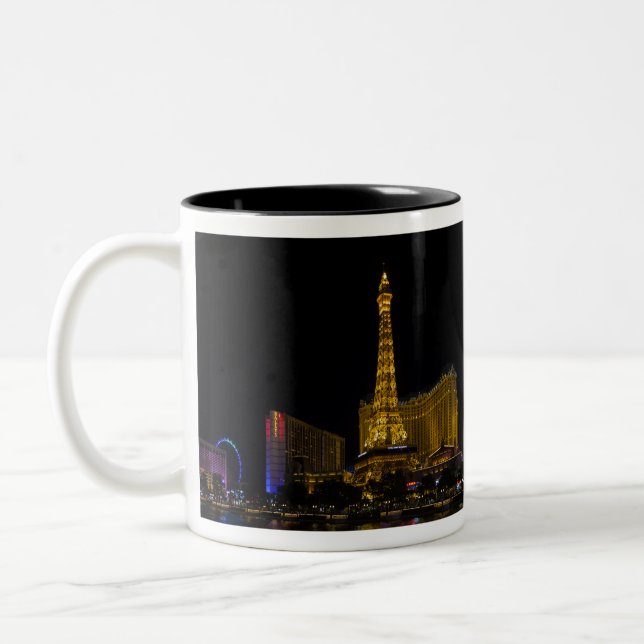 Caneca De Café Em Dois Tons Las Vegas à noite (Esquerda)