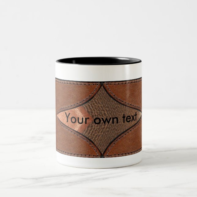 Caneca De Café Em Dois Tons Lather label presentes cang & Monogramed Elements (Centro)