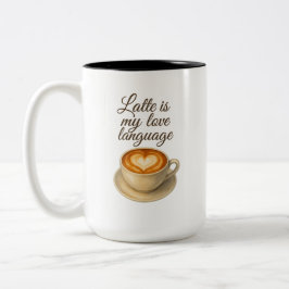 Caneca De Café Em Dois Tons Latte É Minha Linguagem De Amor Premium Mug