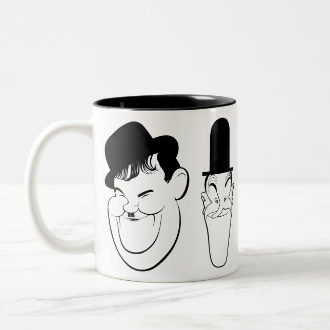Caneca De Café Em Dois Tons laurel and hardy (Esquerda)