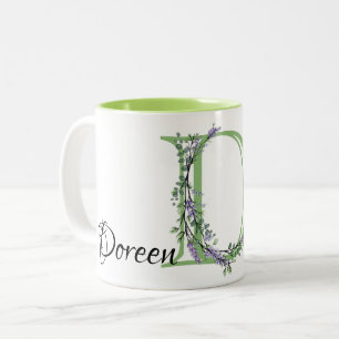 Caneca De Café Em Dois Tons Lavanda D Monograma Eucalyptus