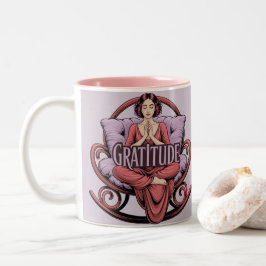 Caneca De Café Em Dois Tons Lavender Wine Affirmation Meditation Mug