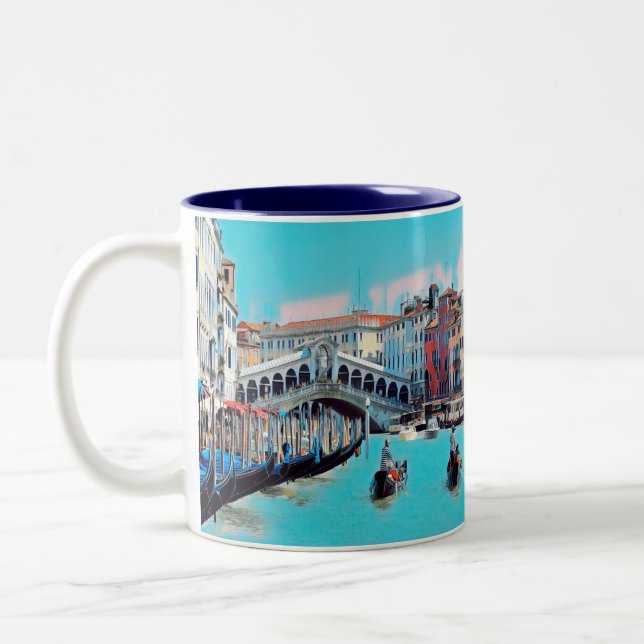 Caneca De Café Em Dois Tons ldp VENICE - gôndolas - rialto - (Esquerda)