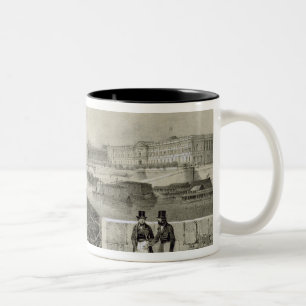Caneca De Café Em Dois Tons Le Louvre, gravado por Auguste Bry (gravura)