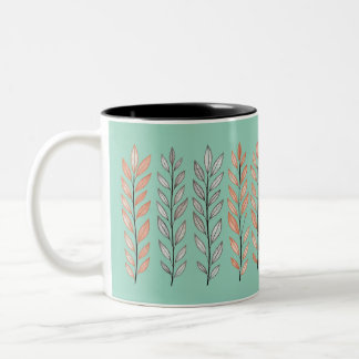 Caneca De Café Em Dois Tons Leaf  Decor 