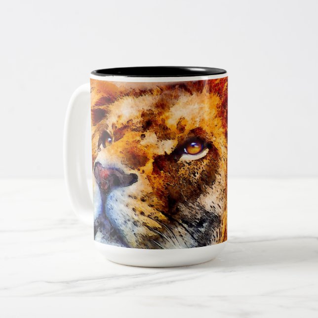 Caneca De Café Em Dois Tons Leão (Frente Esquerda)