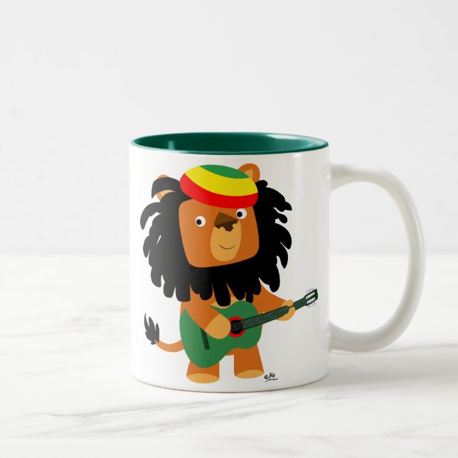 Caneca De Café Em Dois Tons Leão de animação bonito de Zion Mug (Direita)