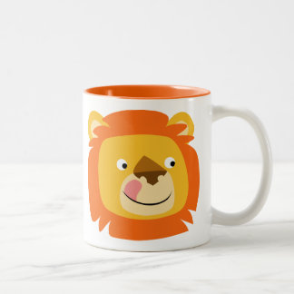 Caneca De Café Em Dois Tons Leão de Cartoon Bonito Yummy
