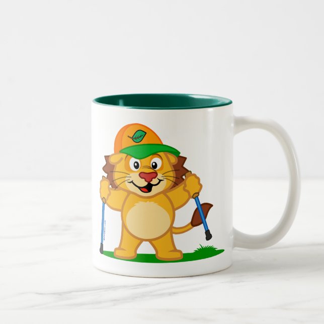Caneca De Café Em Dois Tons Leão de passeio nórdico (Direita)