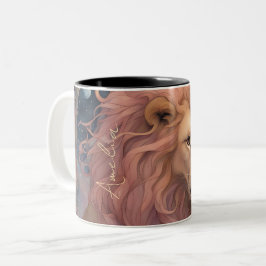 Caneca De Café Em Dois Tons Leão, Leão de Rosas Nebula Mug