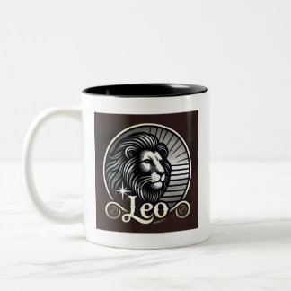 Caneca De Café Em Dois Tons Leão Negro e Branco