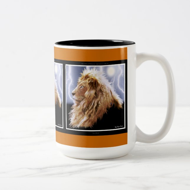 Caneca De Café Em Dois Tons Leão Selvagem Africano Amantes de Animais Grandes  (Direita)
