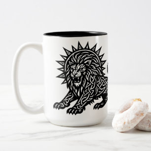 Caneca De Café Em Dois Tons Leão Zodíaco Sol‑Crina Leão   BurnsInHell