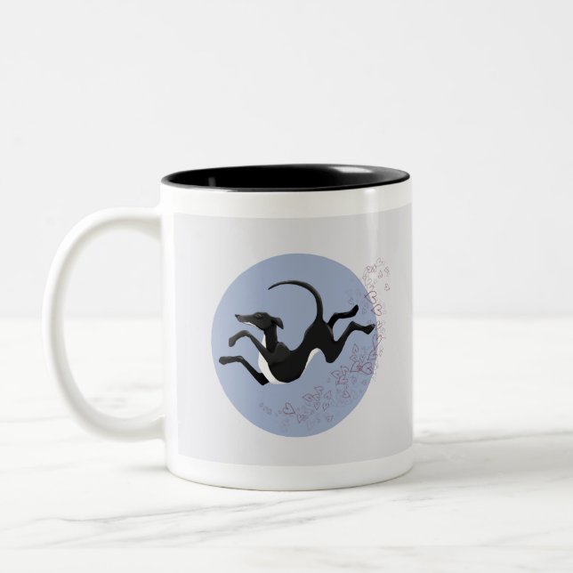 Caneca De Café Em Dois Tons Leap e Love Lurcher (Esquerda)