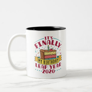 Caneca De Café Em Dois Tons Leap Year 2020 Finalmente é meu aniversário