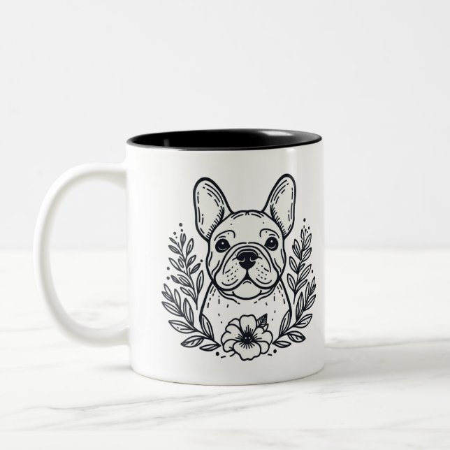 Caneca De Café Em Dois Tons Legal citação da escola Buldogue Leash em França (Esquerda)