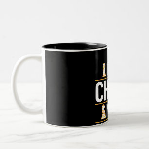 Caneca De Café Em Dois Tons legal é o presente dos jogadores de damas de xadr