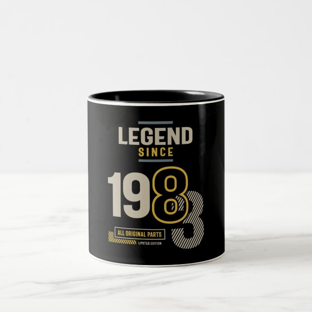 Caneca De Café Em Dois Tons Legend Since 1983 40 birthday  (Centro)