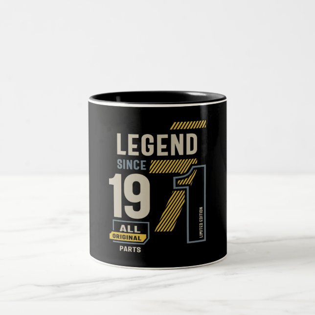 Caneca De Café Em Dois Tons Legenda desde 1971 52 anos (Centro)