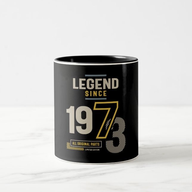 Caneca De Café Em Dois Tons Legenda desde 1973 50 anos (Centro)