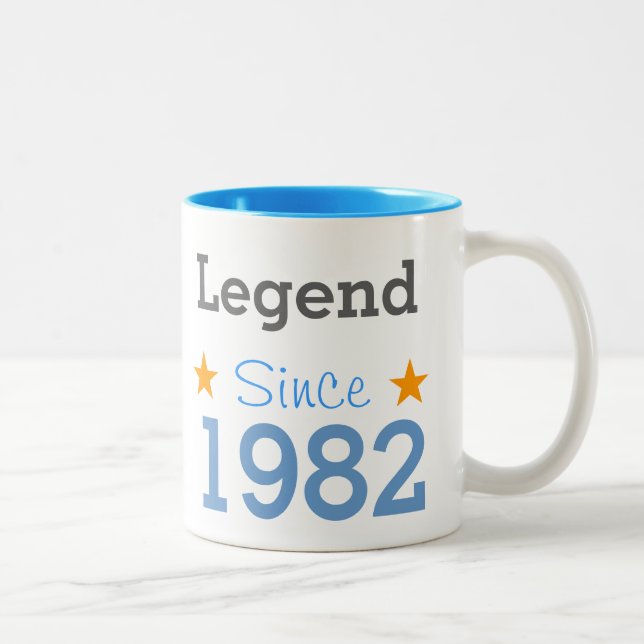 Caneca De Café Em Dois Tons Legenda Desde 1982 (Direita)