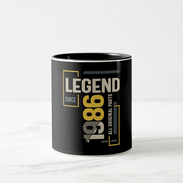 Caneca De Café Em Dois Tons Legenda desde 1986 37 anos (Centro)