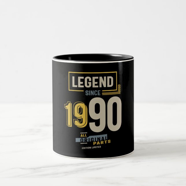 Caneca De Café Em Dois Tons Legenda desde 1990 33º aniversário (Centro)