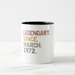 Caneca De Café Em Dois Tons Legendário desde março de 1972