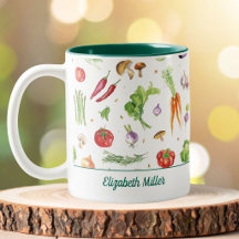 Legumes Coloridos Aquarela Nome Personalizado