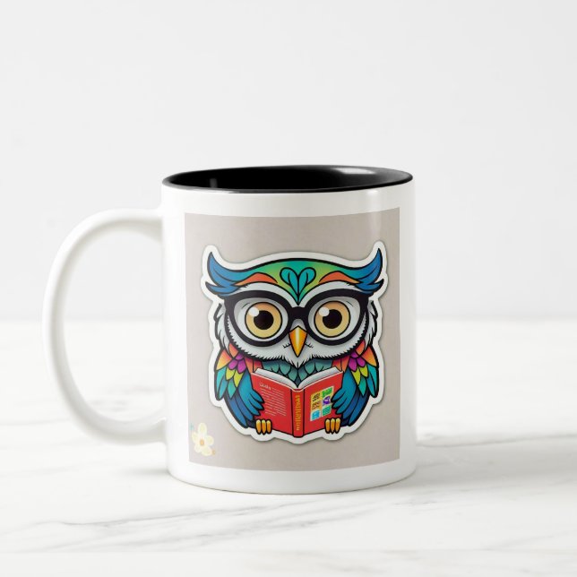 Caneca De Café Em Dois Tons "Leia, Cresça, Prosper" (Esquerda)