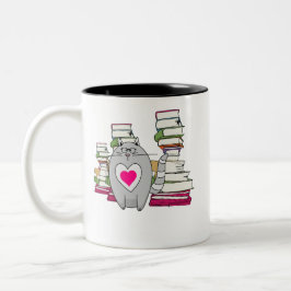 Caneca De Café Em Dois Tons Leia o Gato da Sala