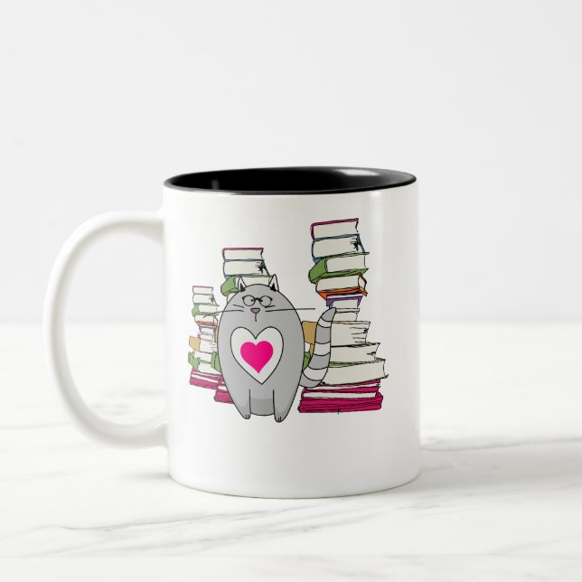 Caneca De Café Em Dois Tons Leia o Gato da Sala (Esquerda)