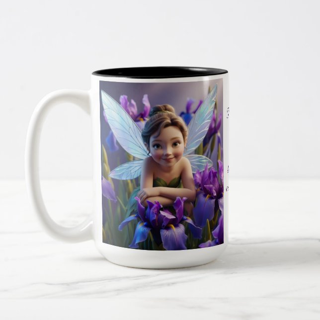 Caneca De Café Em Dois Tons Leite De Flor Iris (Esquerda)