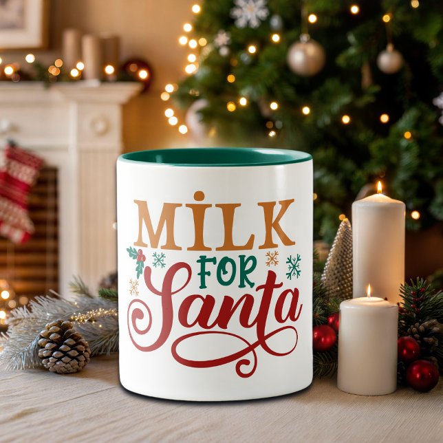 Caneca De Café Em Dois Tons Leite para o Papai Noel (Criador carregado)