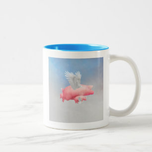 Caneca De Café Em Dois Tons Leitões voadores